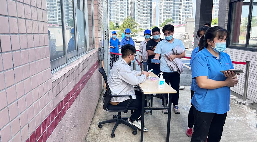 迅速防疫！金環(huán)電器積極配合醫(yī)護人員上門測核酸！