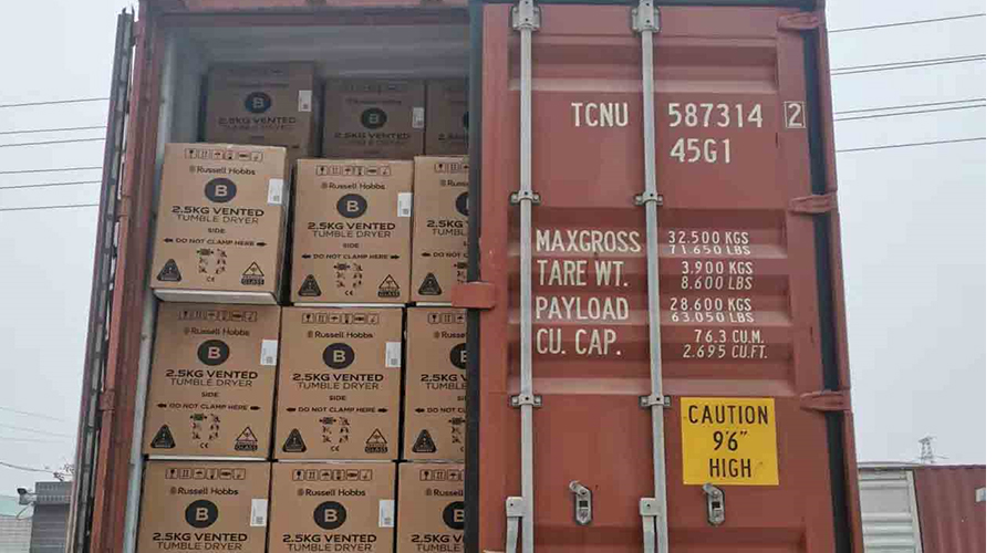 年底沖刺！順利完成英國(guó)Russell hobbs客戶的滾筒干衣機(jī)出貨