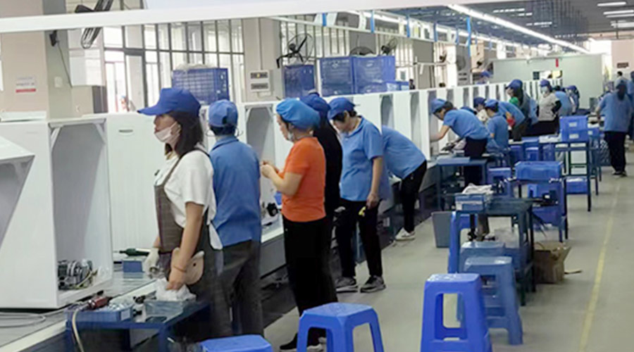 生產(chǎn)實況！金環(huán)電器開展客戶TCL滾筒衣服烘干機生產(chǎn)